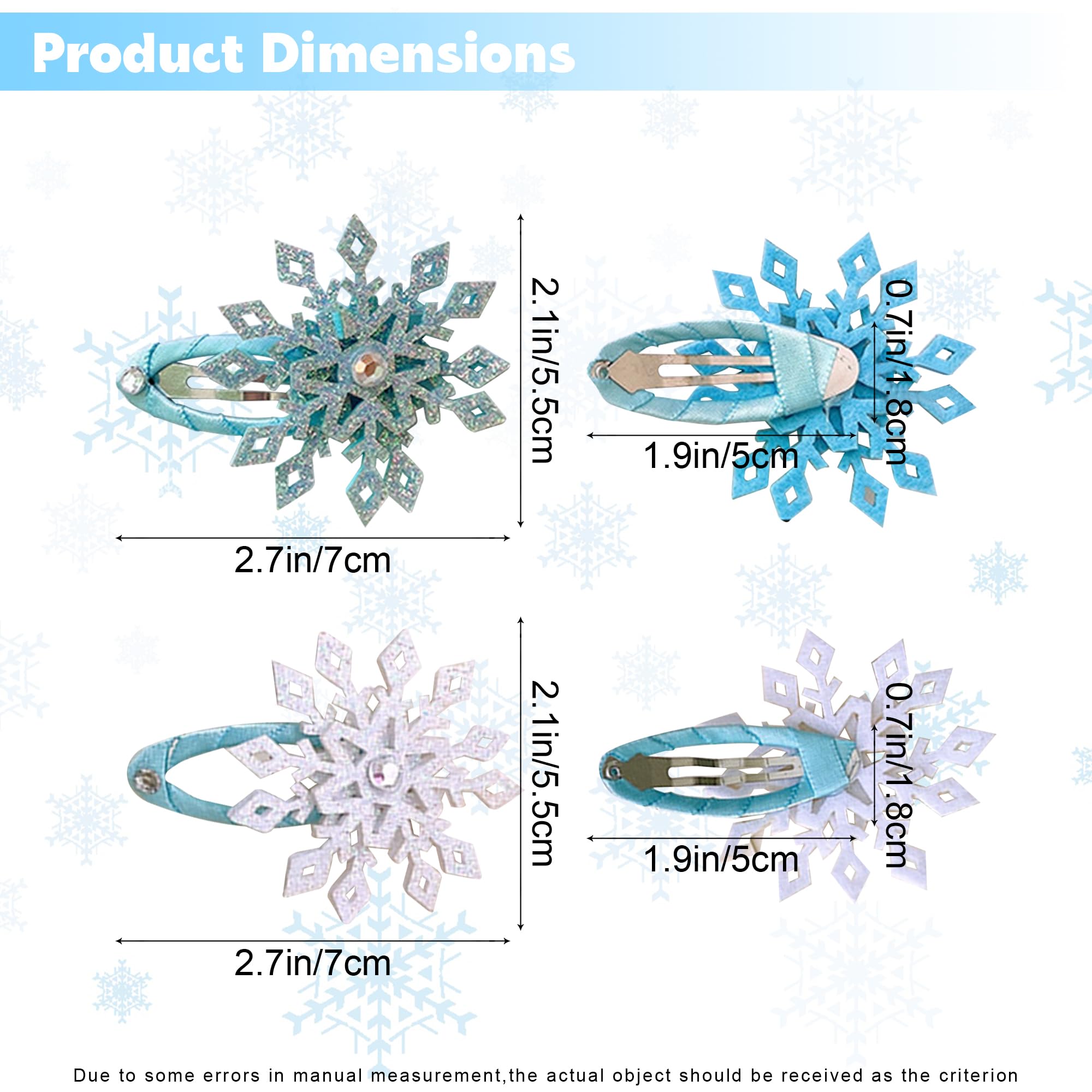 Amazon.co.jp: 冬の雪の結晶ヘアピン スノーフレーククリップ