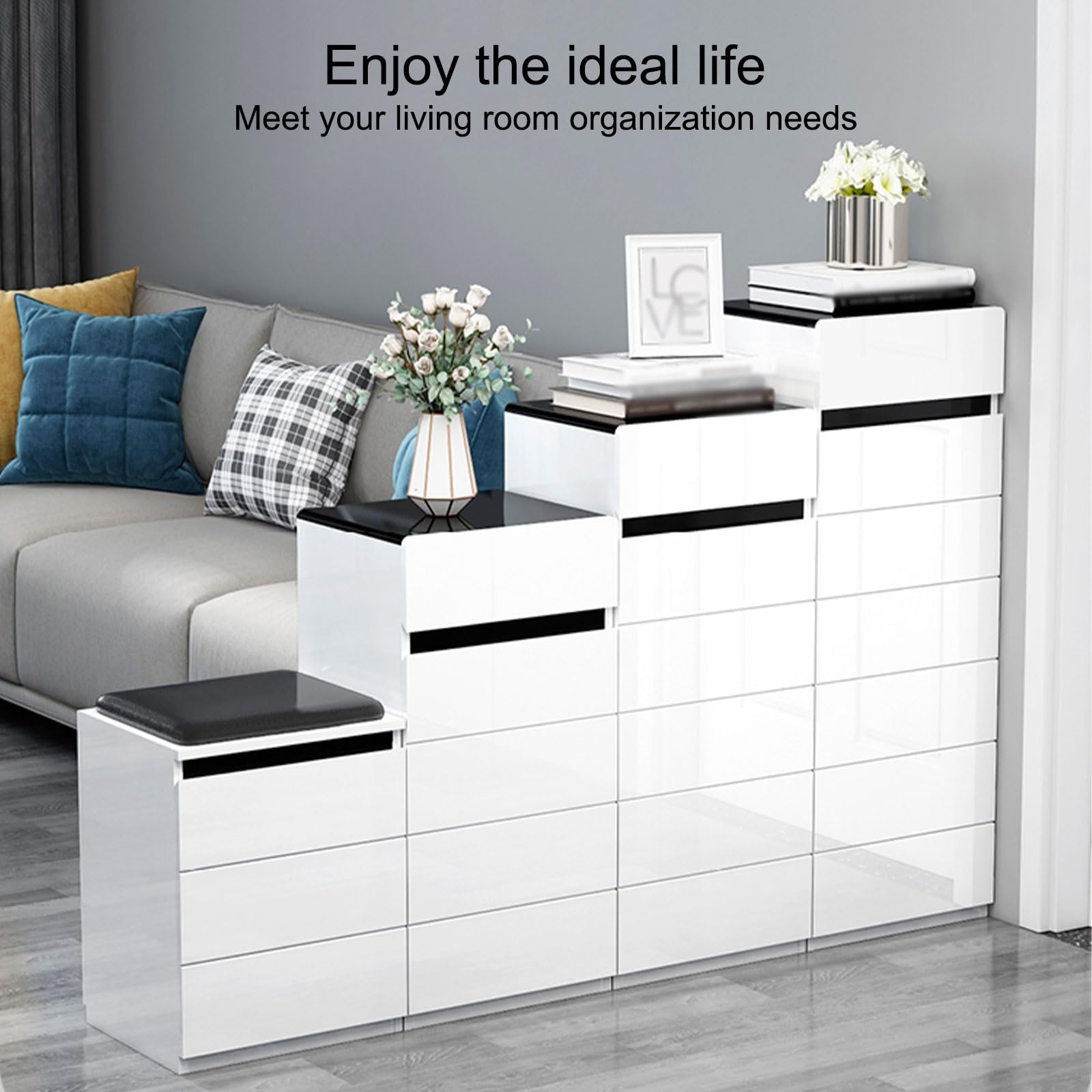 JHDXL Vertical Shoe Rack, Freestanding White Wooden Shoe Shelf, Stackable Boot & Shoe Storage, Organizer for Entryway, Closet, Dorm & Small Spaces(50 * 95cm/19.7 * 37.4in)