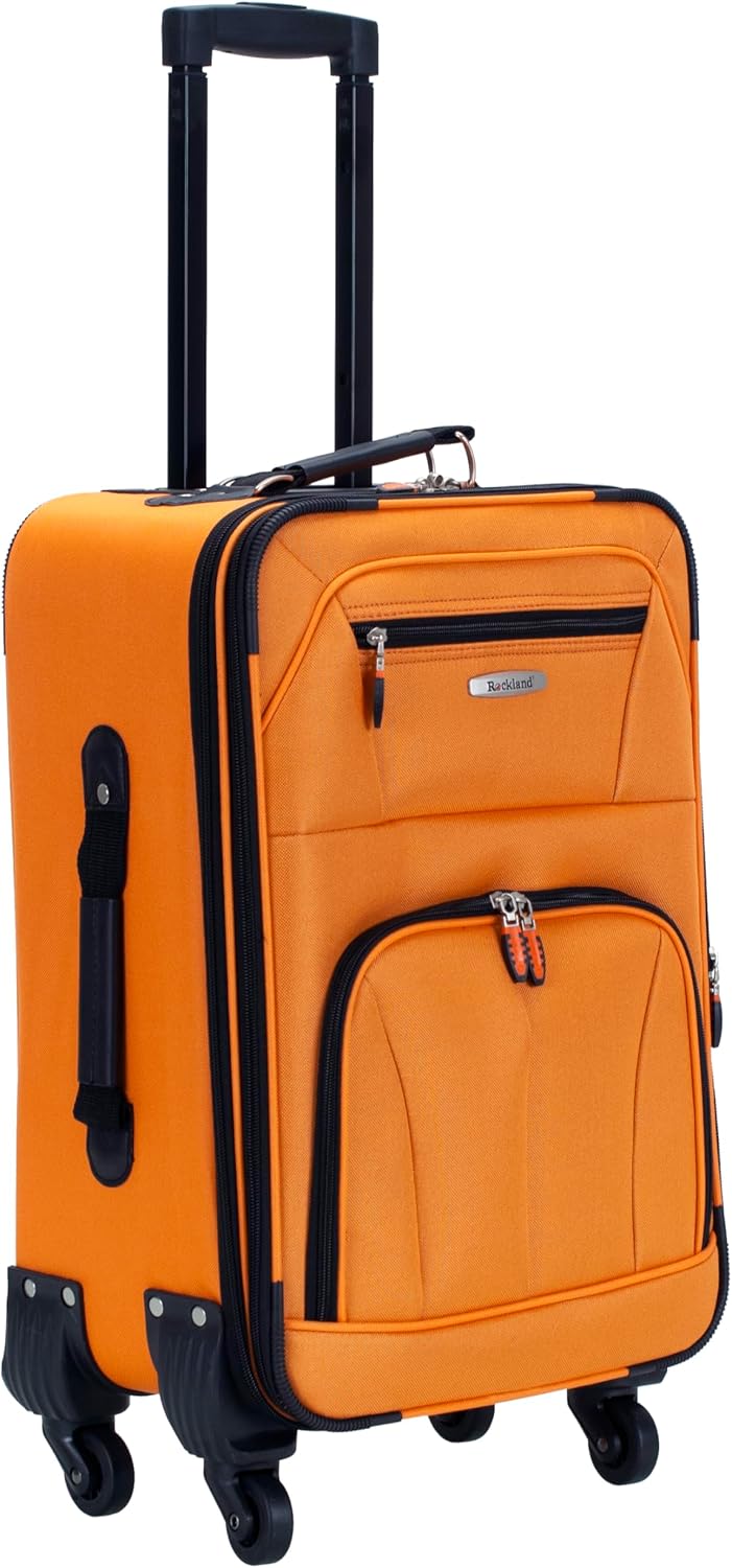 Rockland Pasadena Expandable Spinner Carry-on 19", Orange Carry-On 19-Inch Orange