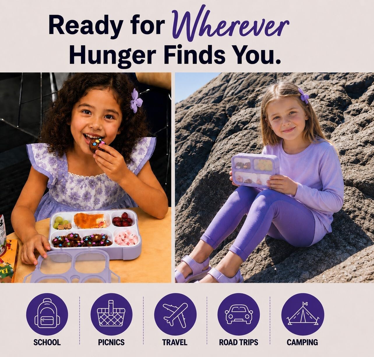Bento Lunch Box Snack Container Kids