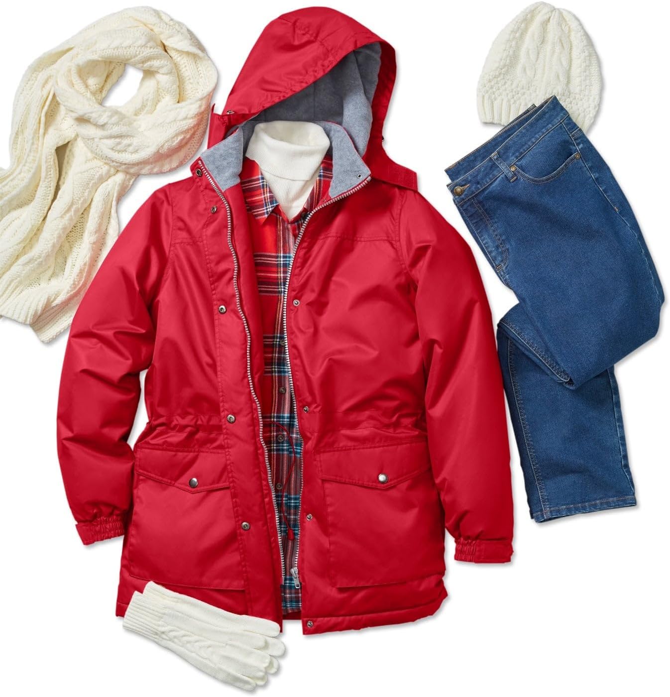 Woman Within Plus Size Microfiber Parka
