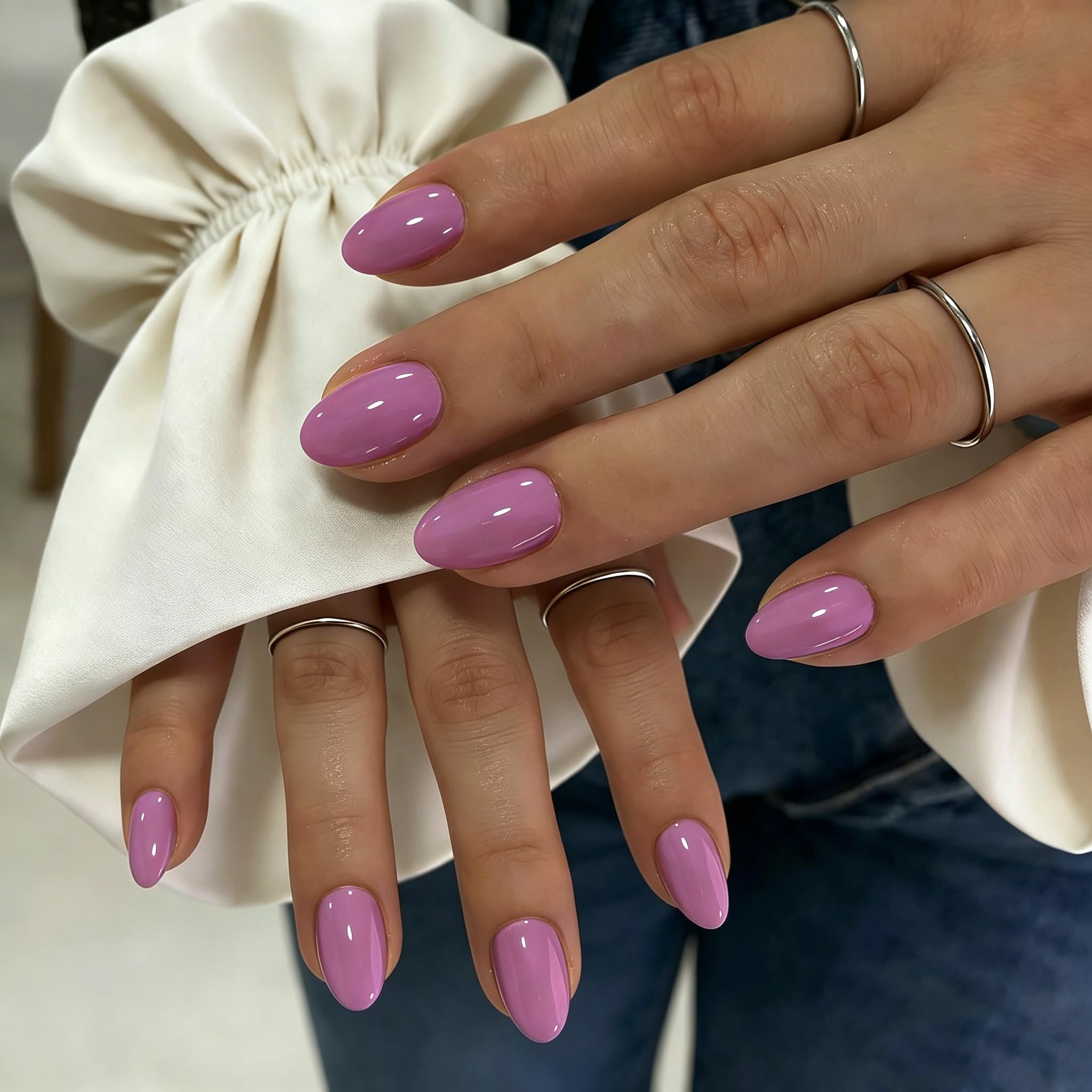 Photo 1 of KQueenest Press On Nails Oval - Purple Raspberry, 32 Pcs