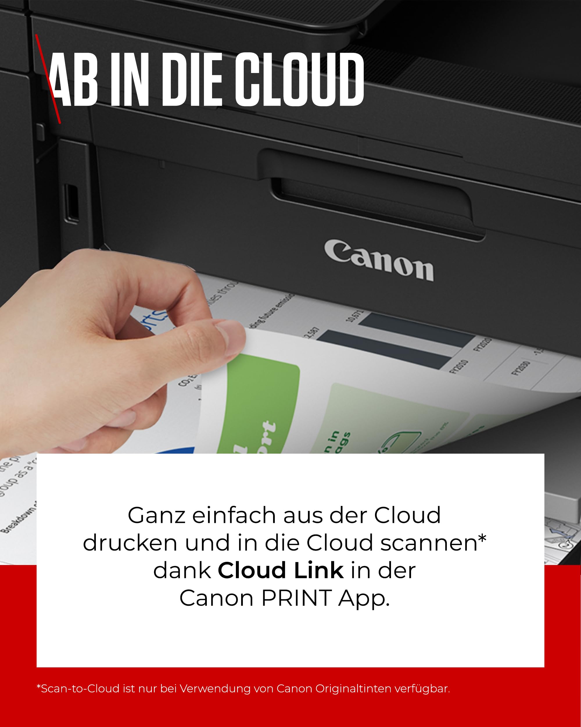 Canon PIXMA TR4755i Multifunktionsdrucker 4in1 (Tintenstrahl, Drucken, Kopieren, Scannen, Faxen, A4, 20 Blatt ADF, kompatibel mit Pixma Print Plan) schwarz - Enthält GP-501 A4-Fotopapier, 5 Blatt