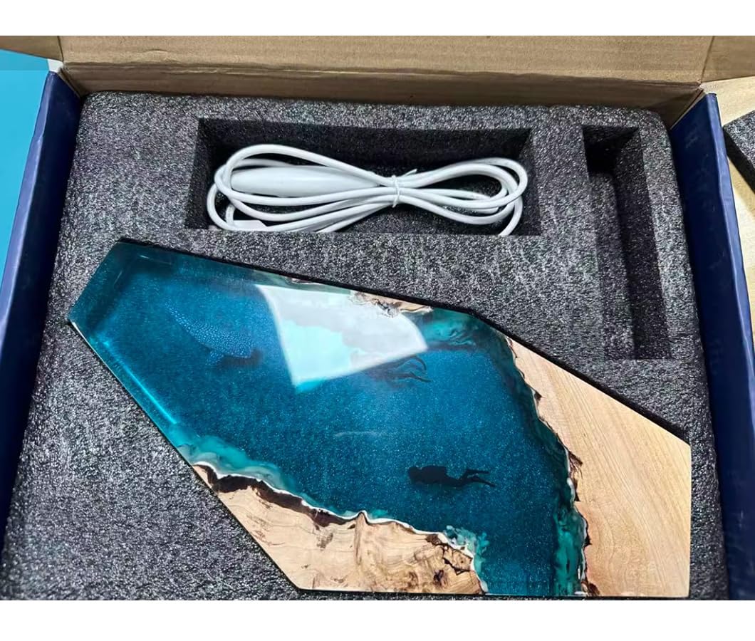 樹脂木製ランプ,海オーシャンランプ, 手作り木製テーブル樹脂ランプ, 寝室装飾 Amazon.co.jp : 海をテーマにしたジオラマ, 手作り木製テーブル