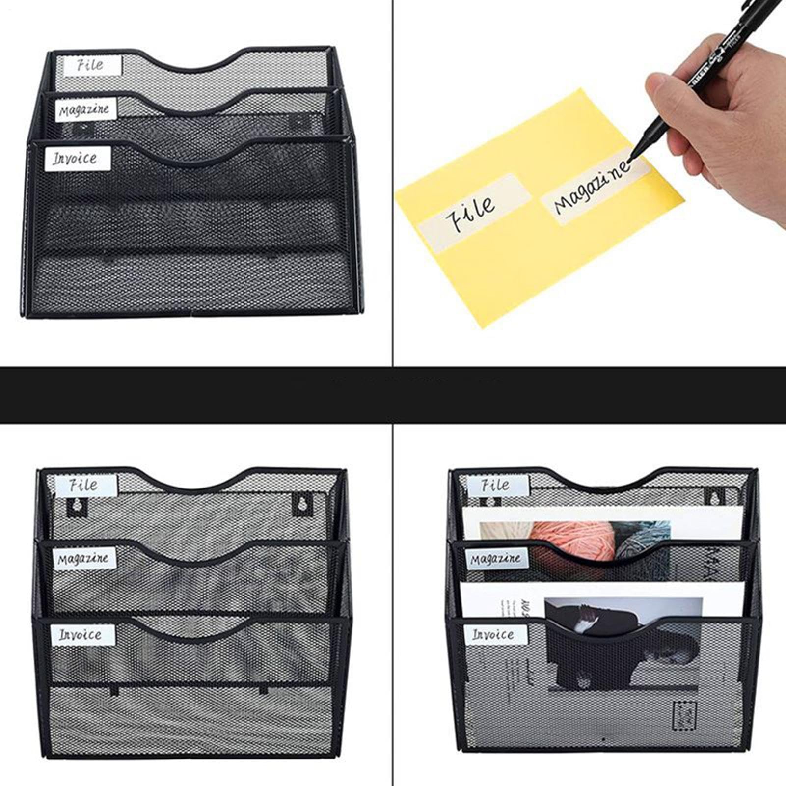 Organizzatore per da Parete 3 Livelli Rack Metallico con Vassoi
