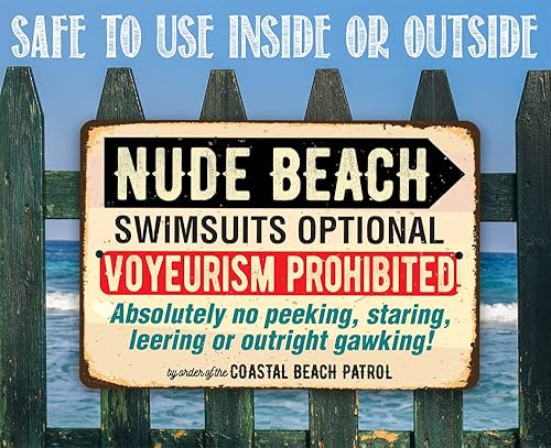 Miniatura 8 de Nude Beach Swimsuits Optional - Beach Sign Metal Sign - Perfect for Beach Vacations, Swimming Pool Accessories, Coastal and Nautical Print and Gift,