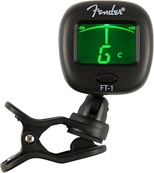 Fender FT-1 Professional Guitar Tuner Clip On, with 1-Year Warranty, Full-Range Chromatic Guitar Tuner with Dual-Rotating Hinges, A4 Calibration