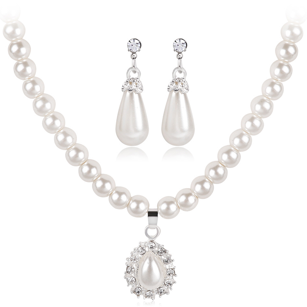Amazon.com: wekicici Bridal Necklace Earrings Bracelet Set Ivory