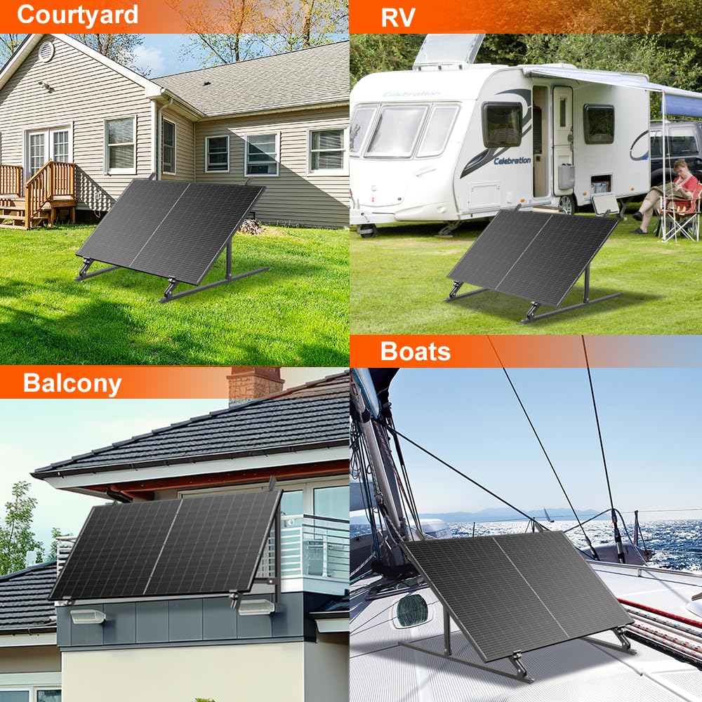 DOKIO Supporto per centrale elettrica da balcone, 126 cm (set da 2 pezzi)