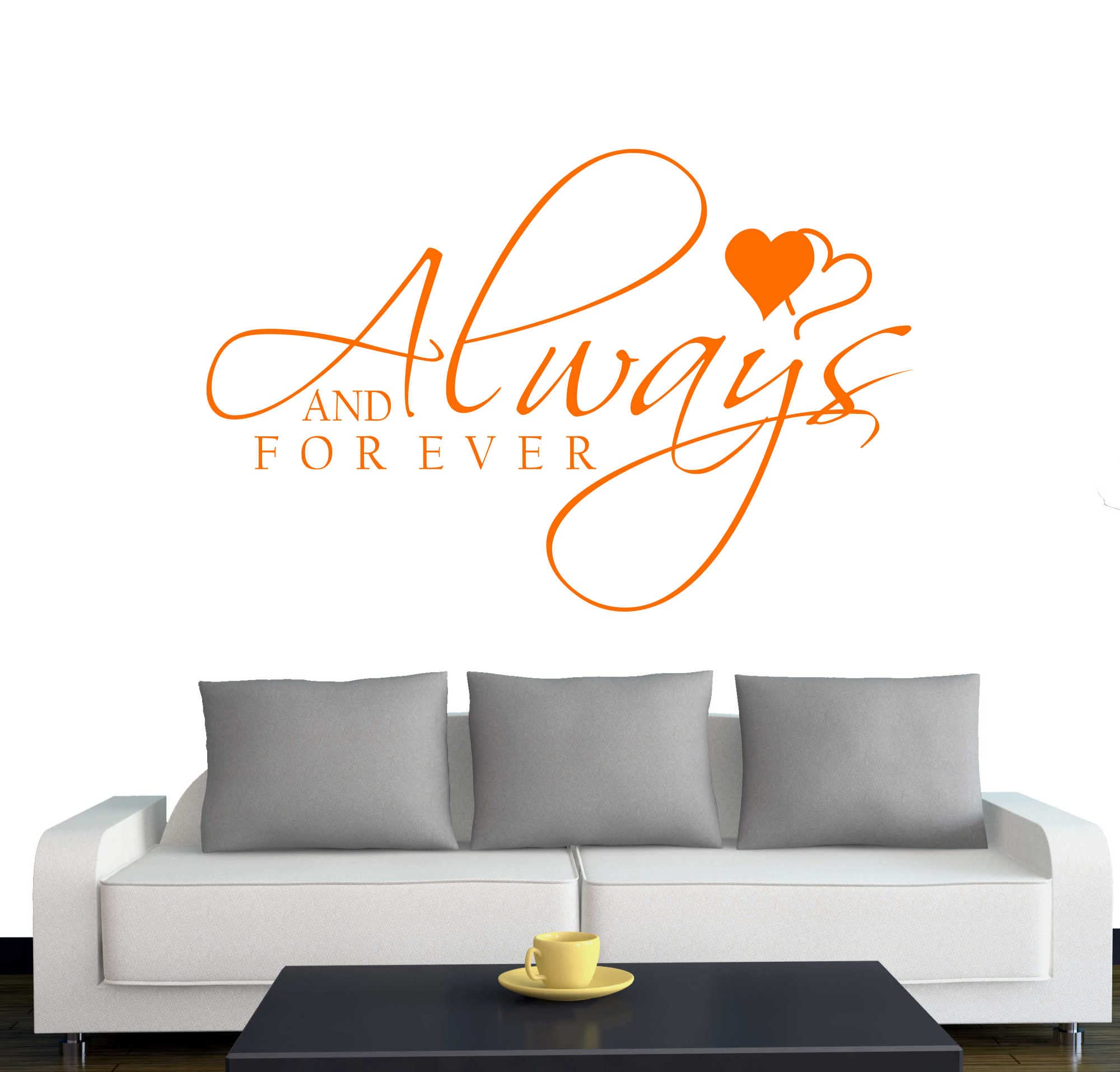 Wandtattoo 'Always And Forever' 60x39 Cm – Schwarz, Seidenmatt & Einfach Anzubringen Für Eine Persönliche Deko