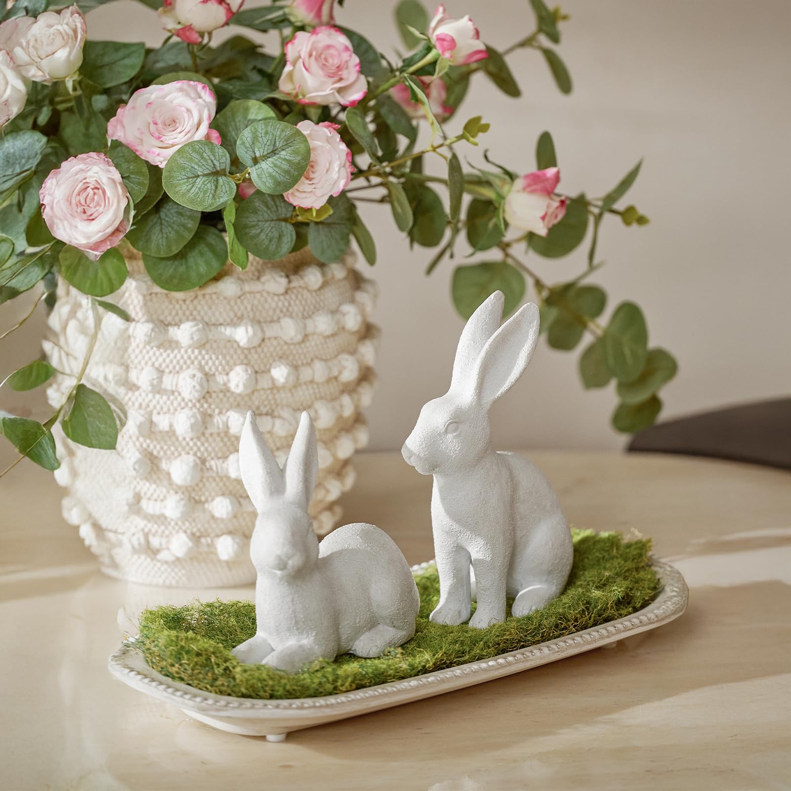 EASIMECOR Ceramic Bunny Rabbits Easter Bunny Decorations EASIMECOR Ceramic Bunny Rabbits Easter Bunny Decorations