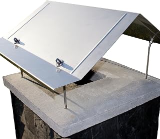 Linneborn Metallwaren - Edelstahl Kaminabdeckung, Maßanfertigung, handgefertigte Schornsteinabdeckung Morsum, für Kaminkopfmaße in cm (120-129 X 100-119)