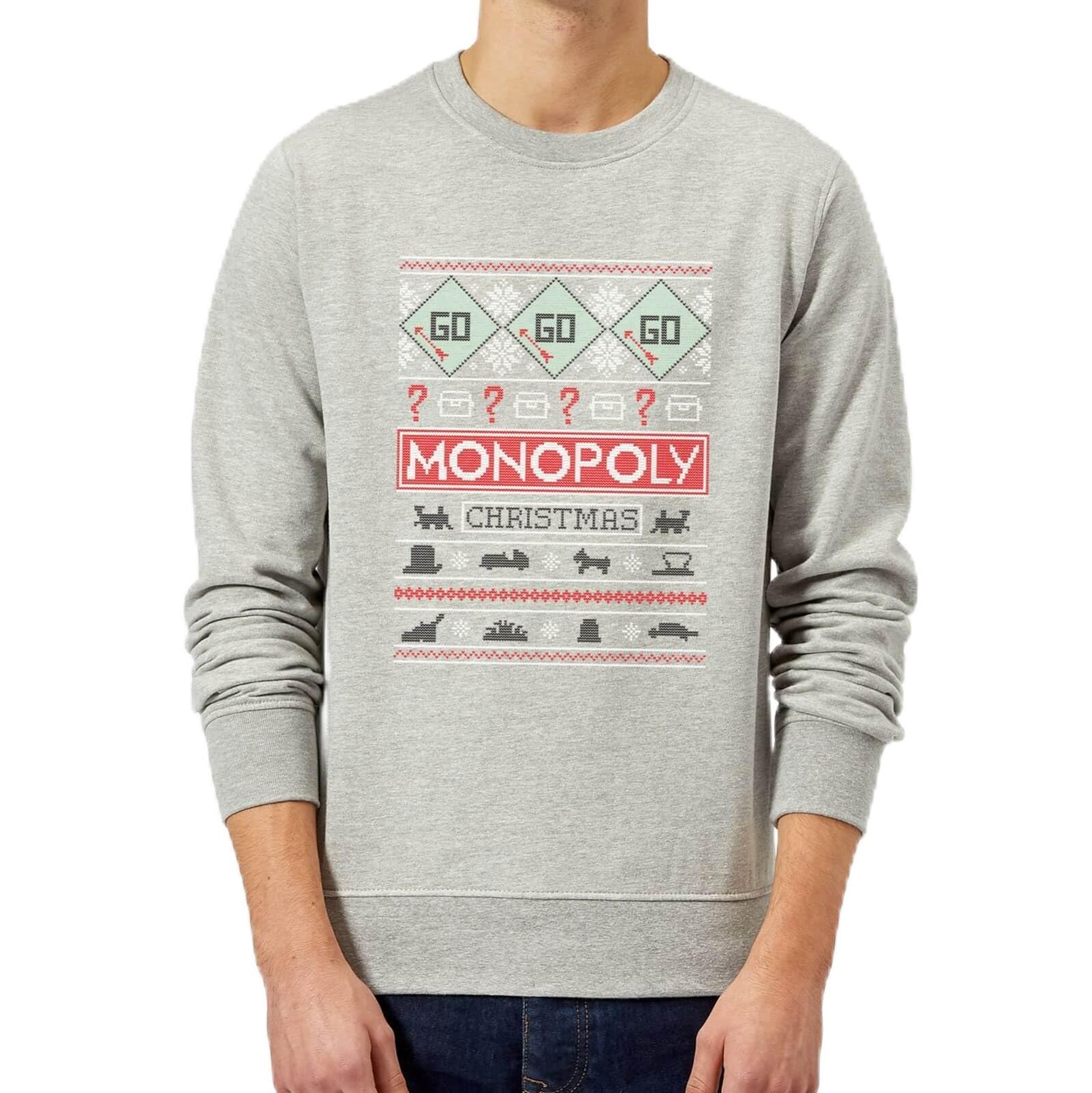 Zavvi Unisex Grey Monopoly Christmas Sweatshirt - Xl
