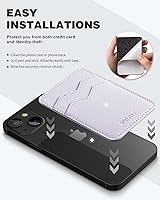 Vista 5 de VULKIT Soporte adhesivo para tarjetas Compatible con iPhone, cartera de cuero para teléfono celular, estuche para tarjetas de crédito, adhesivo