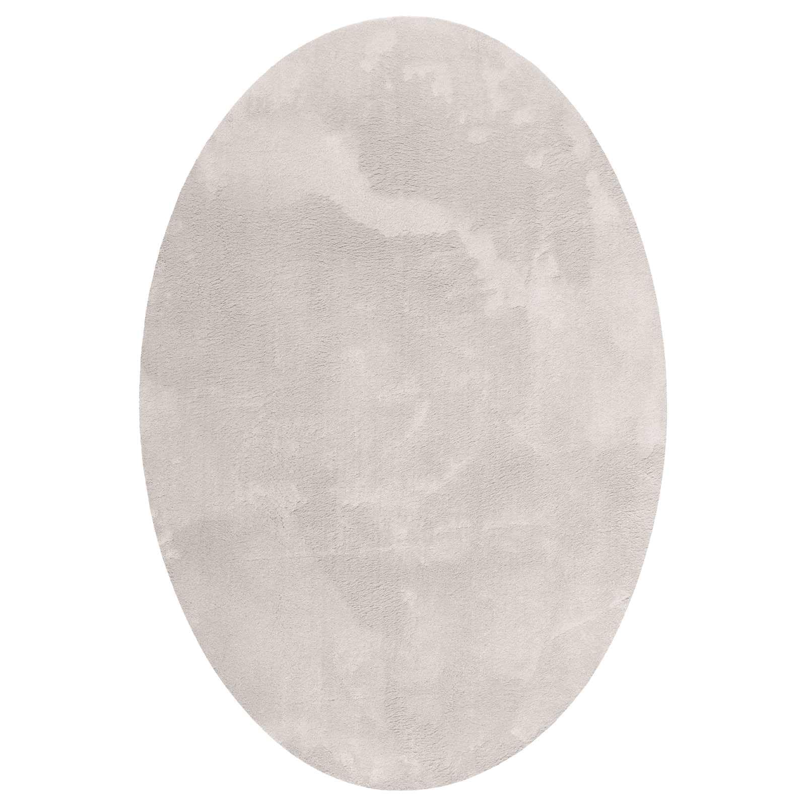 Tapis ovale - 160 x 230 cm - Sable - Tapis de salon moderne antidérapant et pliable - Facile d'entretien - En polyester - Pour couloir et salon - Modèle HUARTE