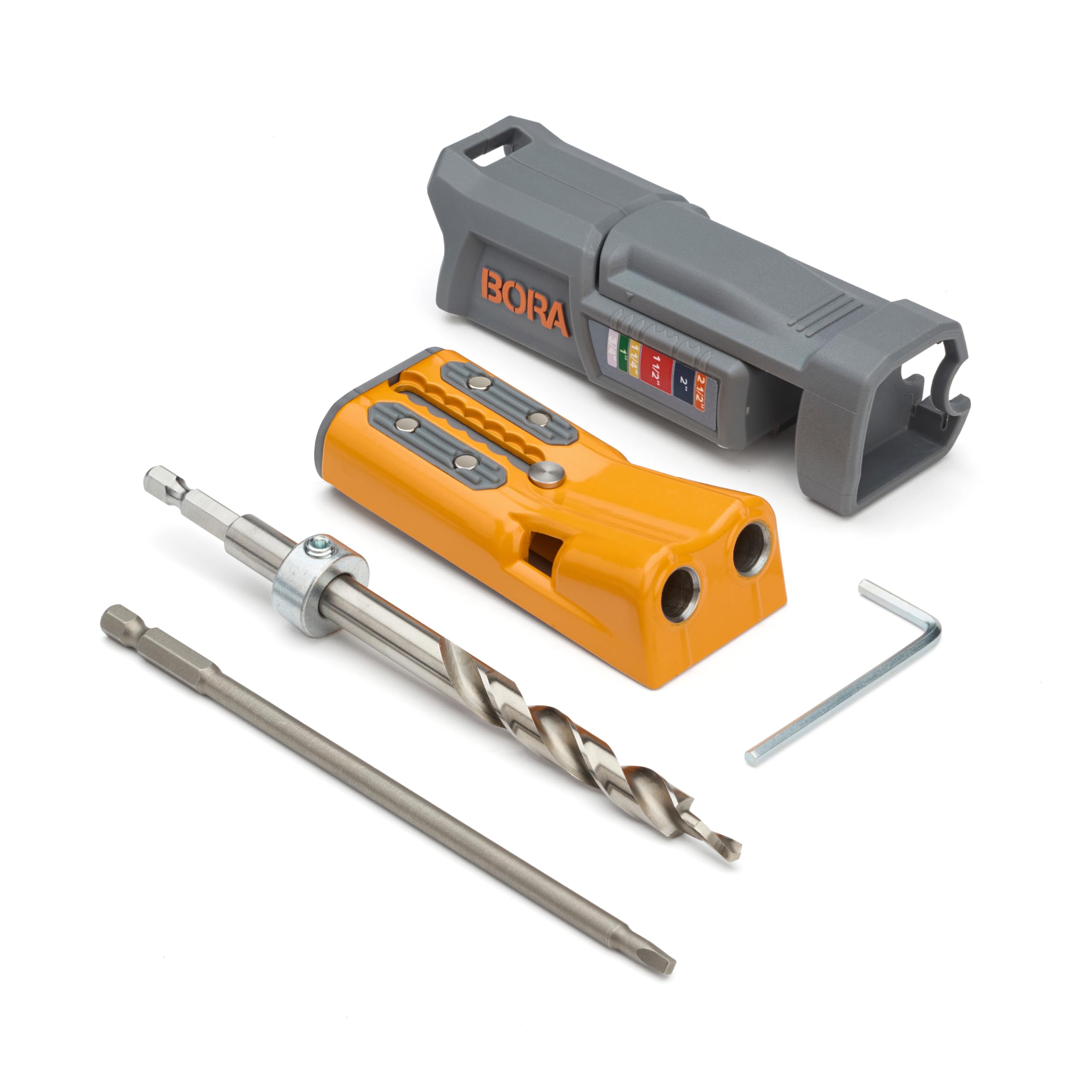 BORA Pro Compact Pocket Hole Jig, Auto Adjusting Drill Guide, Durable Pocket Hole Jig Kit for Woodworking & Tight Spaces - For Materials 1/2 inch to 1