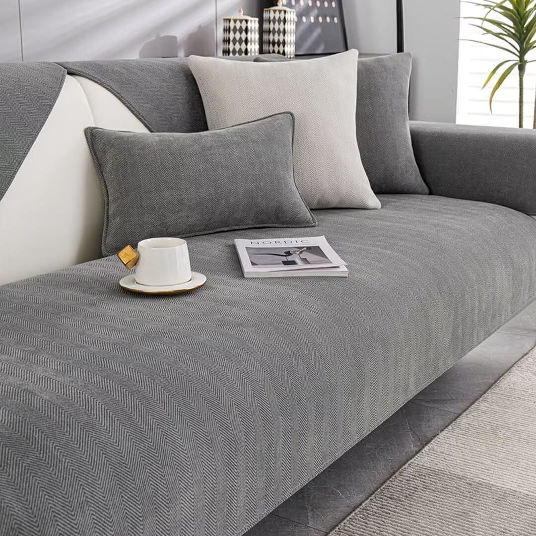 BohrenCL Sofa Überzug, Chenille Sofabezug, Sofa Überwurf, Sofadecke rutschfest, Sofa überwurfdecke, Sofaschutz Katze Hund, Sofa Schutzdecke, Sofadecken Für Sitzfläche, Couchbezug, SOFE Cover