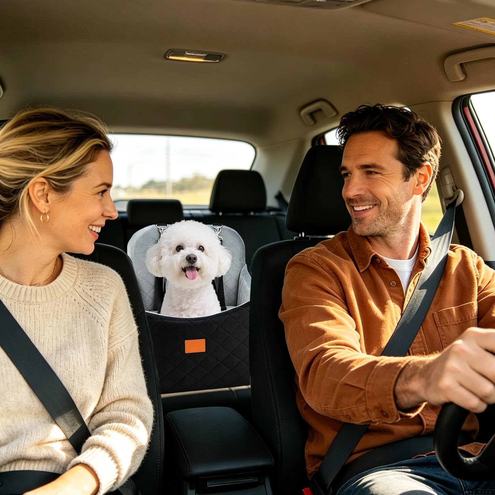 Asiento Coche Para Perros Transportín De Viaje Con Espuma Viscoelástica | Cama de Coche para Perros En SUV, Camioneta, Carga, Viajes, Trayectos Diarios, Largos, Vacaciones, Veterinario Y