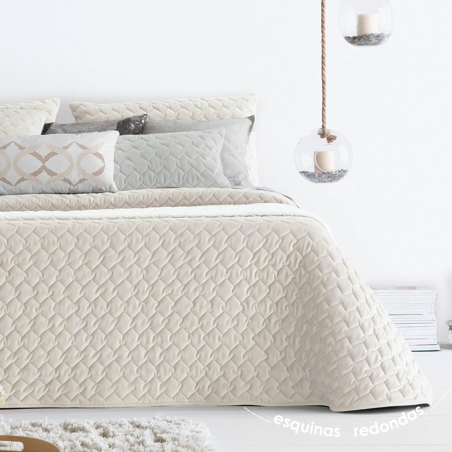 ANTILO TEXTIL - Colcha Cama 90 - Diseño Textura Elegante - Color Beig - 180x270 cm - Gramaje 150g/m² (Naroa Beig)