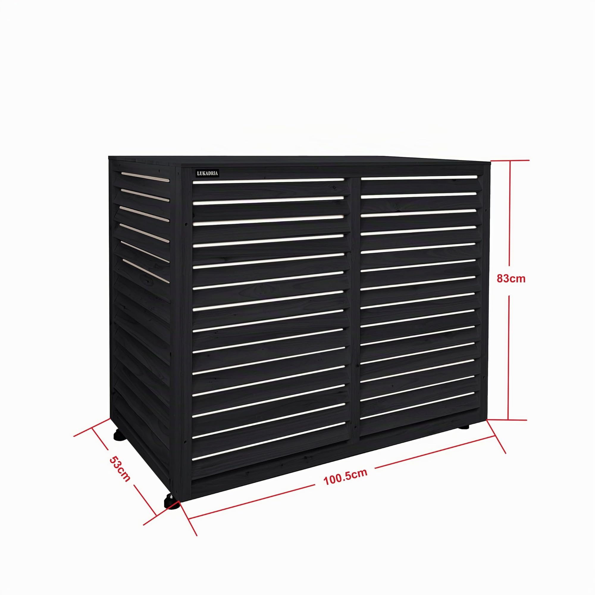 Revêtement brise-vue en bois pour appareils extérieurs, climatisation ou pompe à chaleur (anthracite)