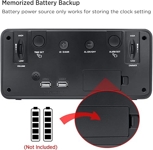 Miniatura 3 de DreamSky Reloj despertador digital grande con números grandes para personas mayores y personas con discapacidad visual, relojes eléctricos de 9