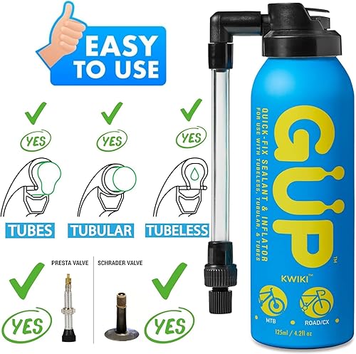 Miniatura 4 de (GÜP Kwiki) Sellador e inflador de neumáticos de fijación rápida para bicicleta de montaña, carretera, ciclocross, grava sella y reparación de