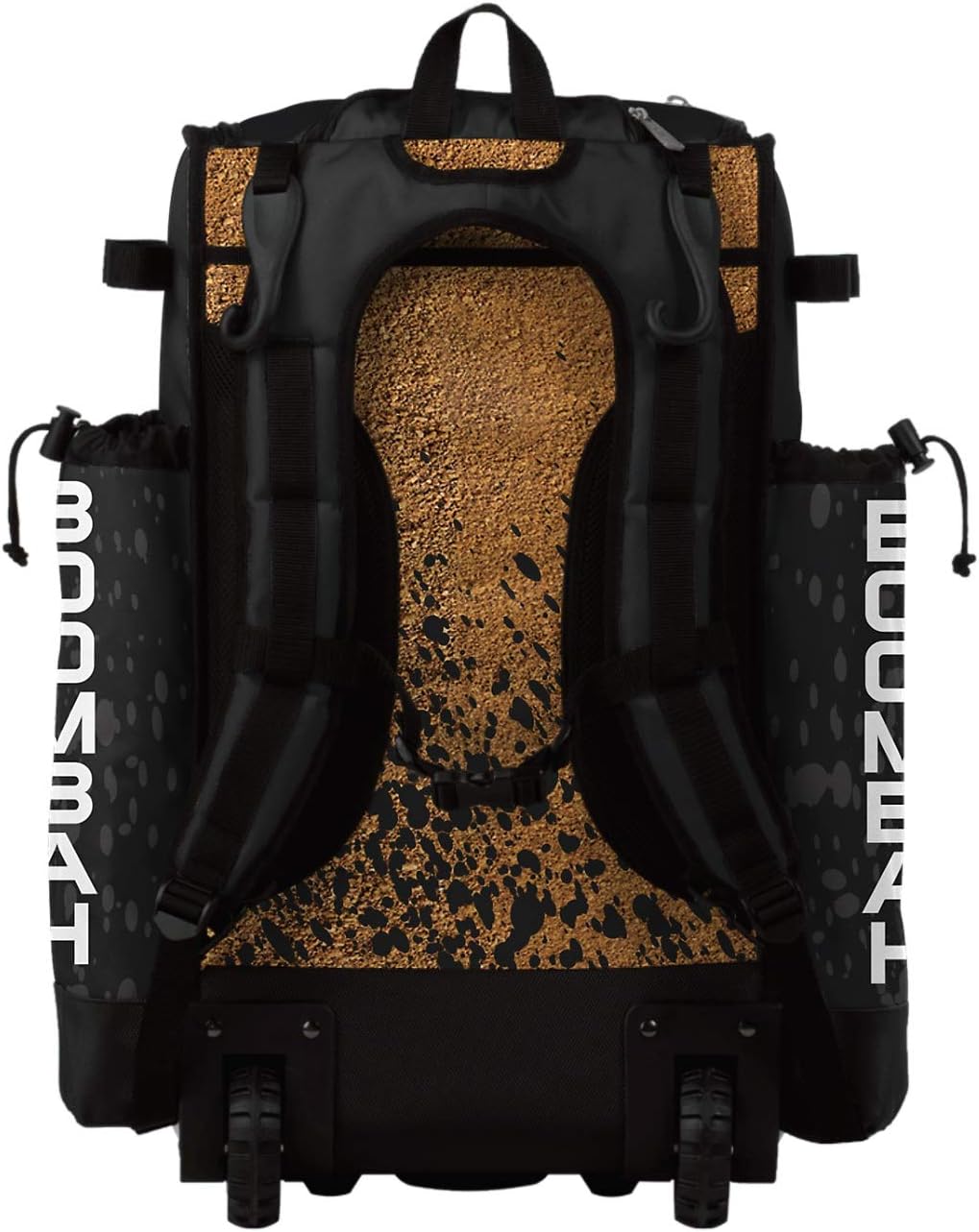 Boombah Superpack Hybrid Rolling Bat Bag - Baseball Homeplate Black/White - Wheeled & Backpack Version