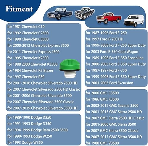Miniatura 2 de 10591D Tapa de combustible diesel con bloqueo para Chevy Silverado Express C3500 K3500 Ford F250 F350 Super Duty GMC 2500 Dodge Ram 3500 W350 D350