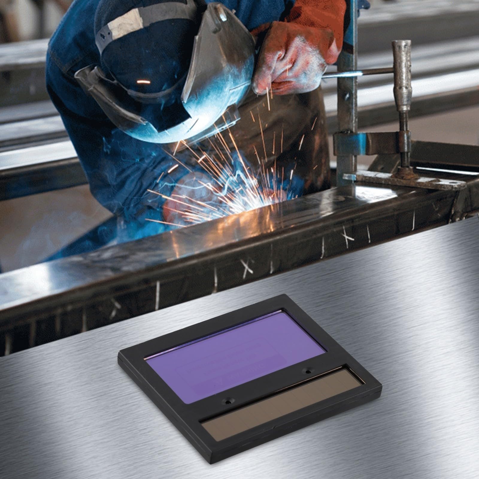 Filtro solare auto oscurante per saldatura con schermo LCD e paralume regolabile DIN9-DIN13, protezione per gli occhi ad alta definizione per caschi da saldatura, risposta rapida 1/10000s, protezione