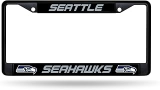 NFL Football Primary Black Chrome Frame with Plastic Inserts 12" x 6" Car/Truck Auto Accessory
