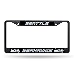 Rico Industries NFL Football Seattle Seahawks Black Chrome Frame with Plastic Inserts 12 x 6 Car/Truck Auto Accessory