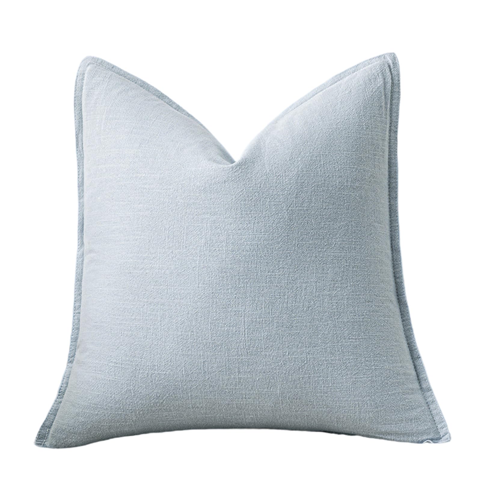 Carotoe Light Blue Durability Linen Pillow Covers Pillowcase Lightweight Hypoallergenics Fabric Simple Elegant Design Pillow Slipcover Linen Covers