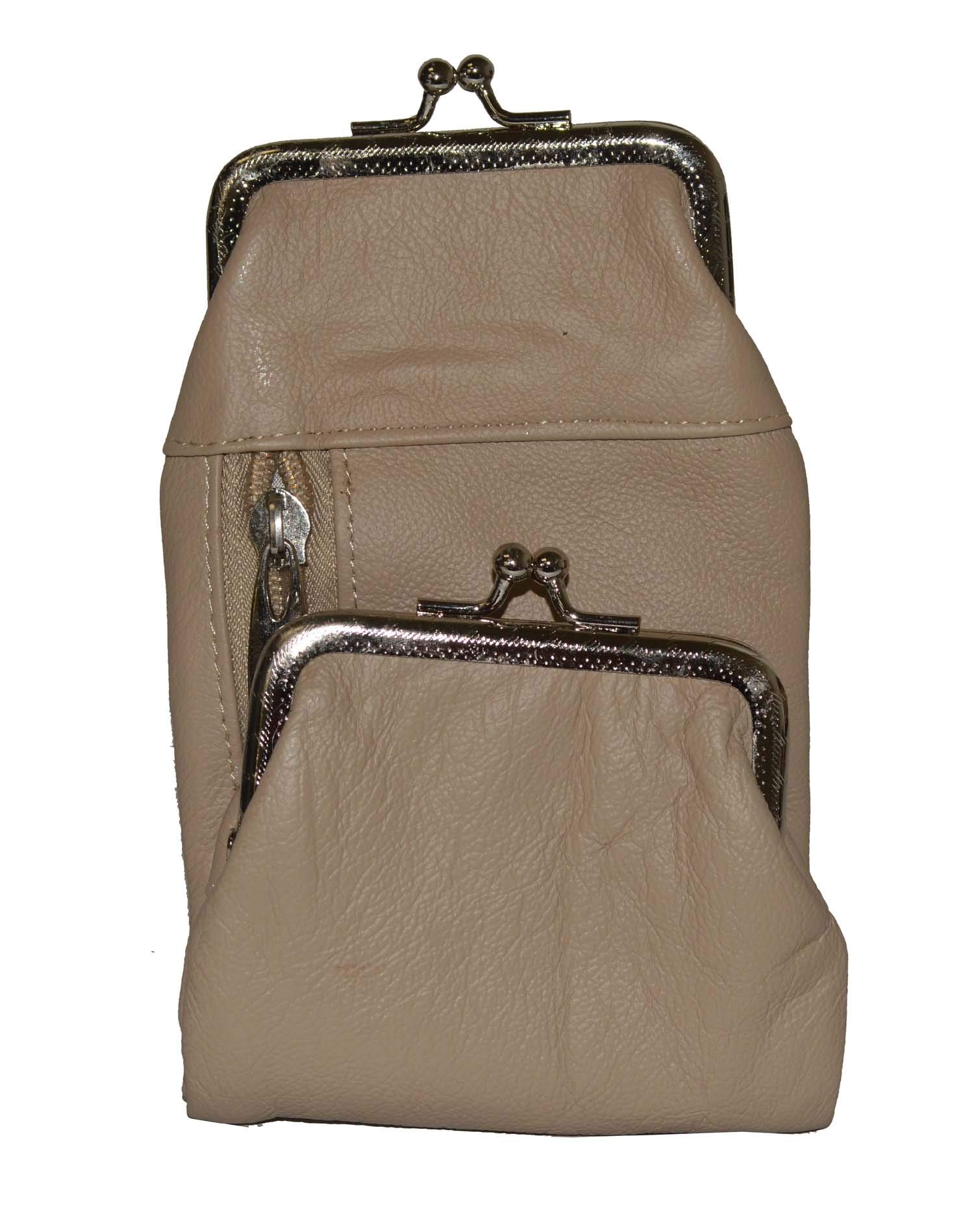 Genuine Leather Cigarette and Lighter Case with Twist Clasp by Leatherboss - Beige -