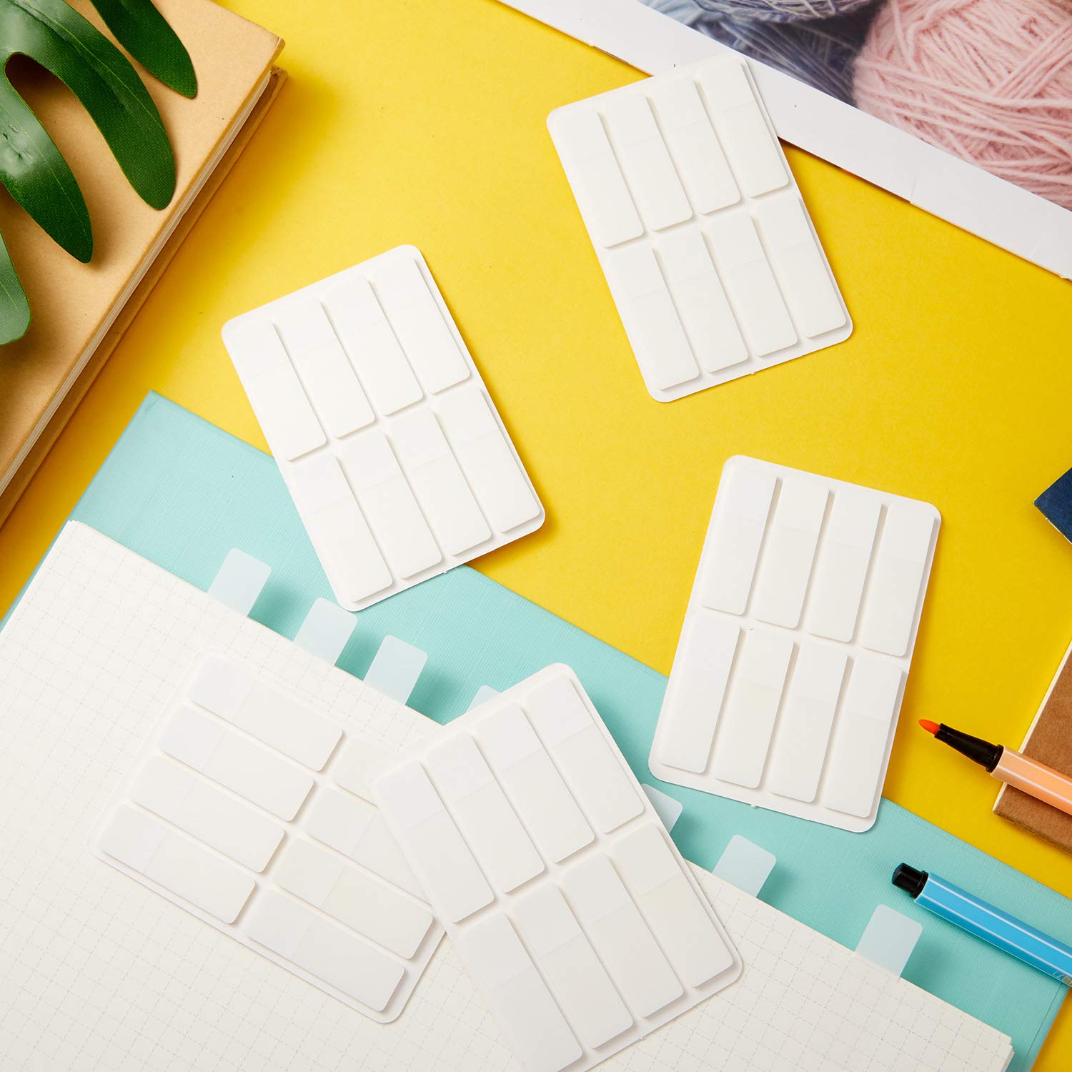 Sticky Index Tabs Page Marker White Sticky Tabs Pop up Page Flags Writable and Clear Book Tabs for Page Marker 1.6 x 0.5 Inch (800 Pieces) - Image 2