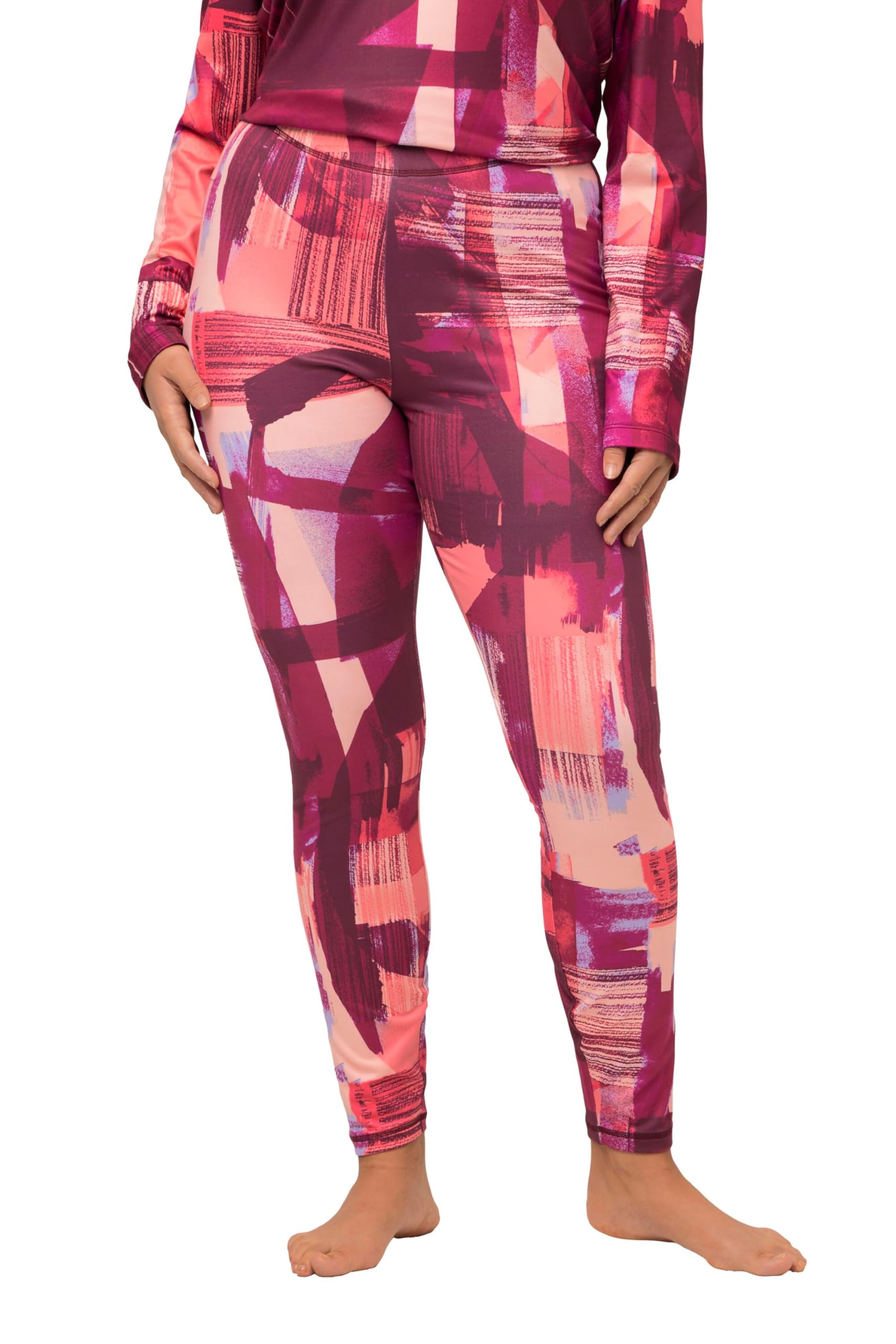 Ulla Popken Damen große Größen Übergrößen Plus Size Ski-Funktions-Leggings, super elastisch, recycelt 821296