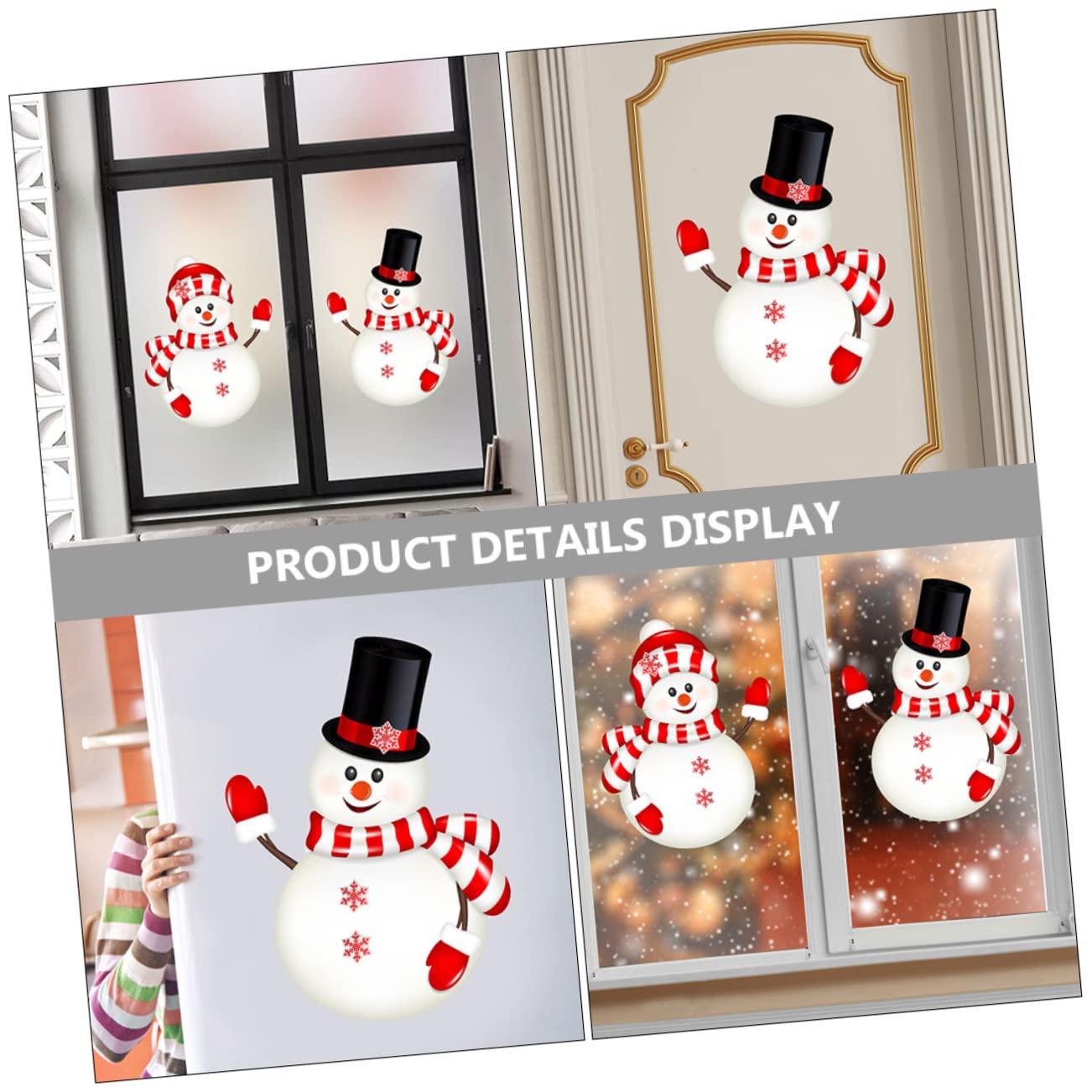 Cabilock 10hojas Pegatinas De Adorables Para Ventanas De Calcomanías Navideñas Reutilizables De Pvc Decoración Festiva Para Puertas y Ventanas