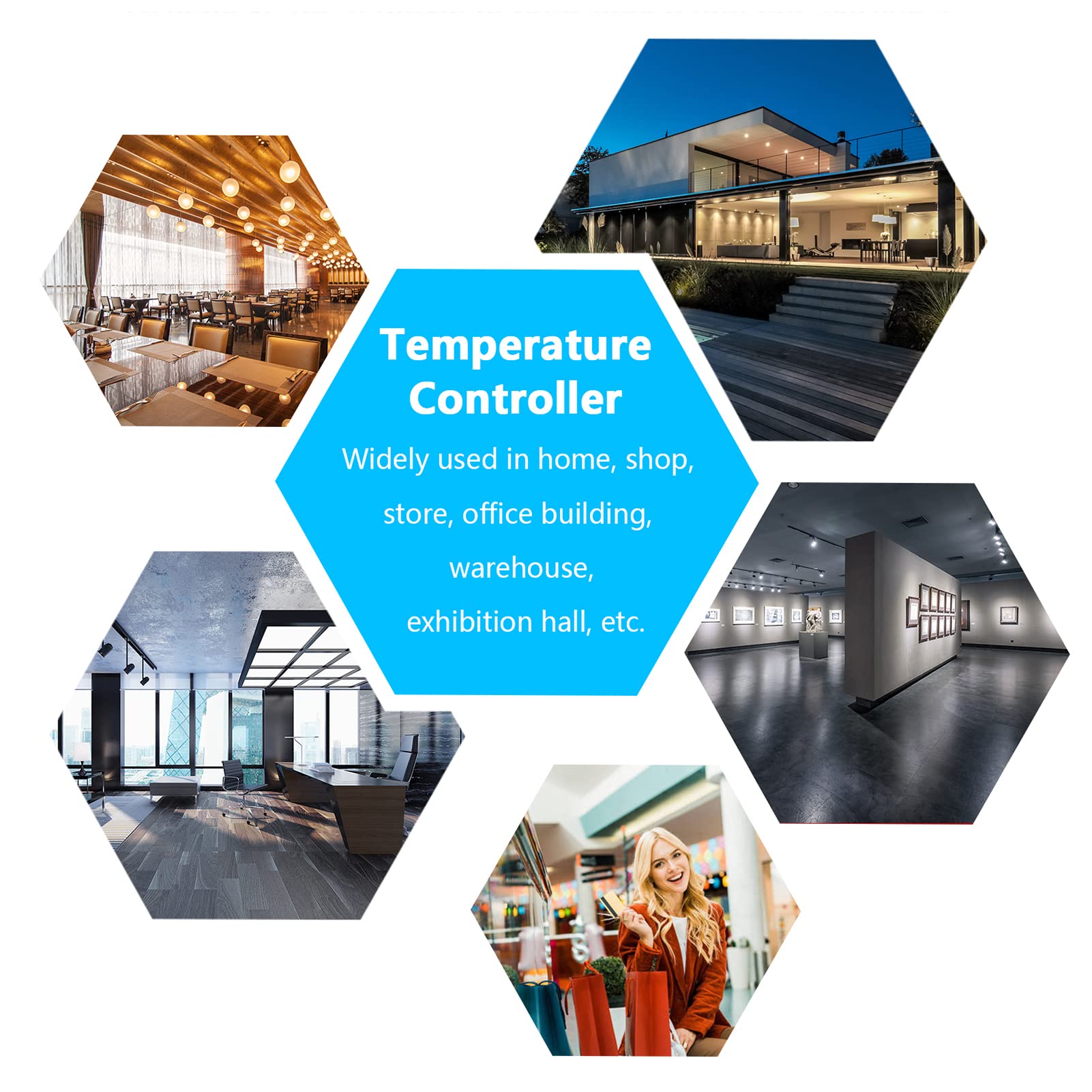 Matybobe Termostato per riscaldamento a pavimento digitale programmabile con touch screen LED per Home Market Factory School Office Hotel Electric Heating Bianco