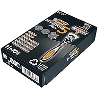 Vista 3 de BIC Hybrid 5 Flex - Maquinilla de afeitar recargable para hombre, 1 mango pesado y 10 repuestos de titanio Nano-Tech de 5 cuchillas con cuchilla