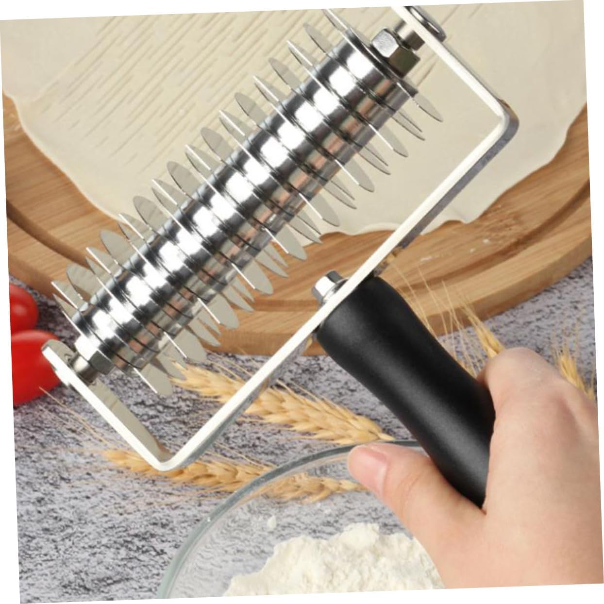 1pc Lattice Roller for Baking Pastry Cutter Handle for Homemade Pies and Pizza Easy Lattice Design Tool for Creative Pastry Making