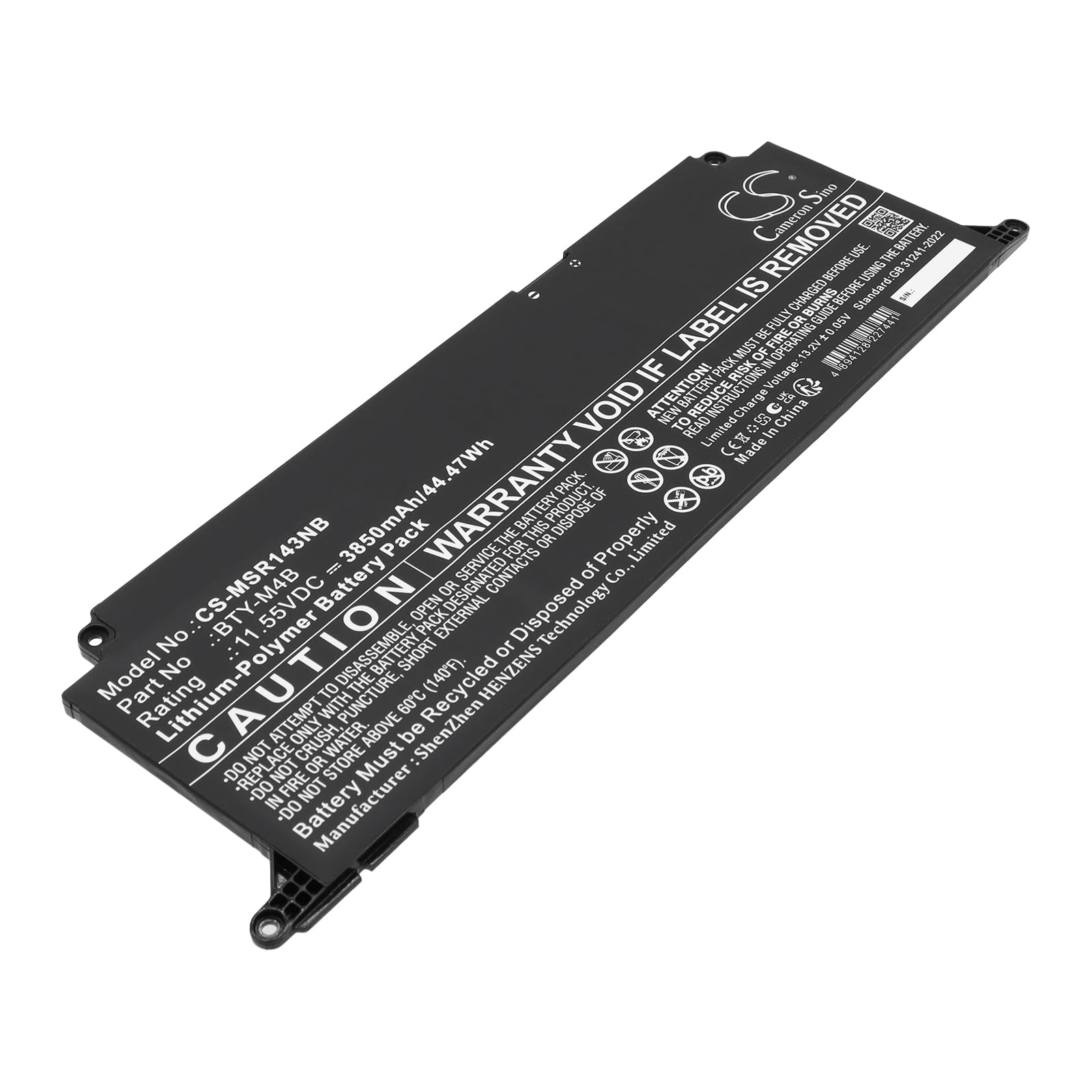 Batterie PC portable MSI Modern 14 F13MG-206XES remplacement BTY-M4B Techtek - 6