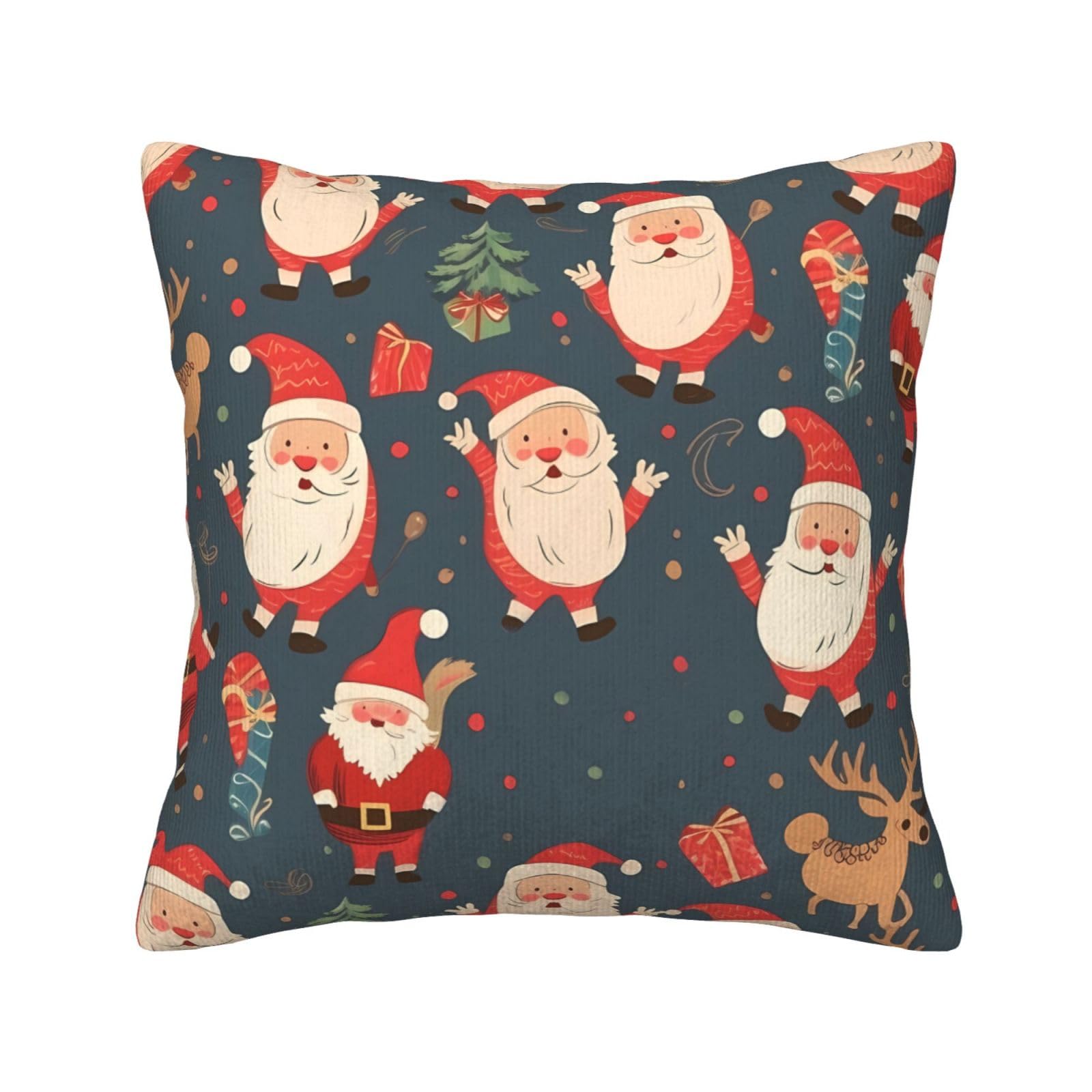 Housse de coussin Père Noël en velours pour votre déco de canapé