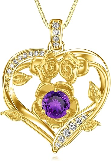 Midari 18K Gold Heart Birthstone Necklace for Women