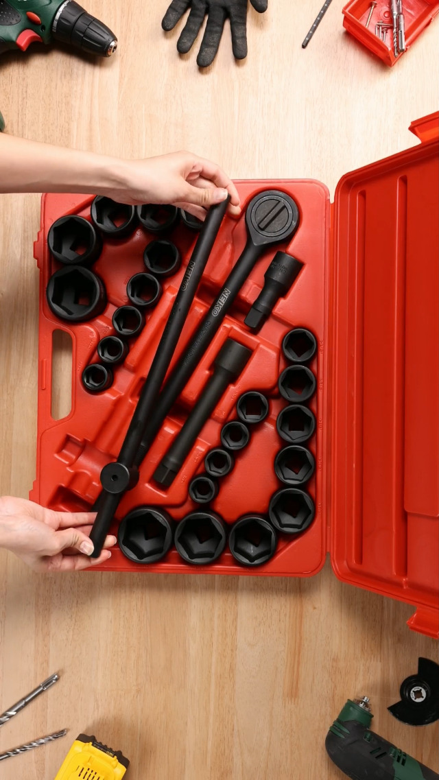 NEIKO 02499A 3/4-Inch-Drive Jumbo Master Impact Socket Set, SAE