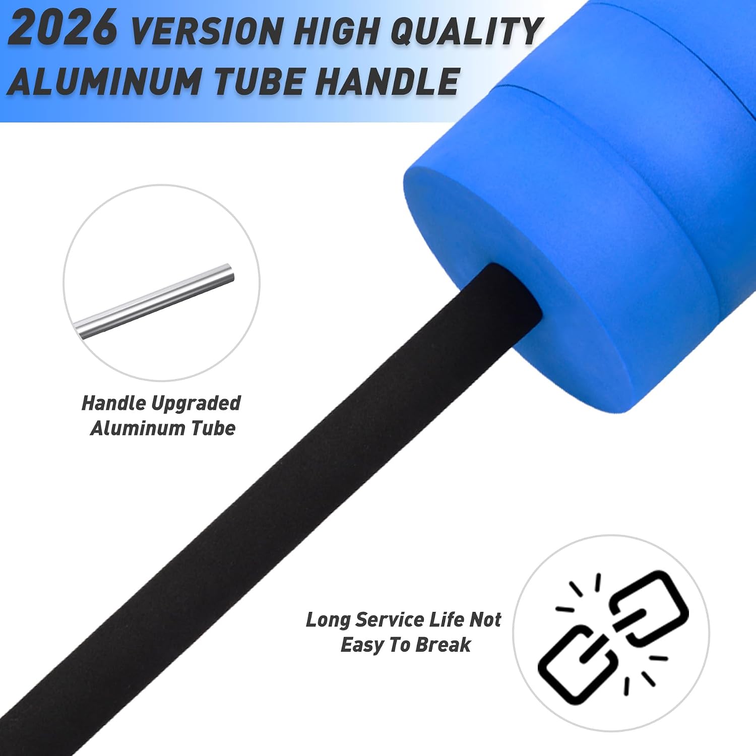 Hikeen Aquatic Exercise Dumbbells Water Dumbbell Pool Resistance Aquatic Fitness Barbells with 4 High-Density EVA Foam Pool Weights Dumbbells, for Water Aerobics Weight Loss Blue 1 Long