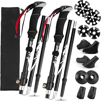BlueFire Nordic Walking Poles, 2 Pack Walking Poles for Hiking Camping Mountaining Backpacking, Antishock Walking Sticks for Women and Men with Cork Grip and Padded Strap | Trekking Pole,Antishock Walking Sticks with Cork Grip and Padded Strap for Hiking Camping Mountaining Backpacking
