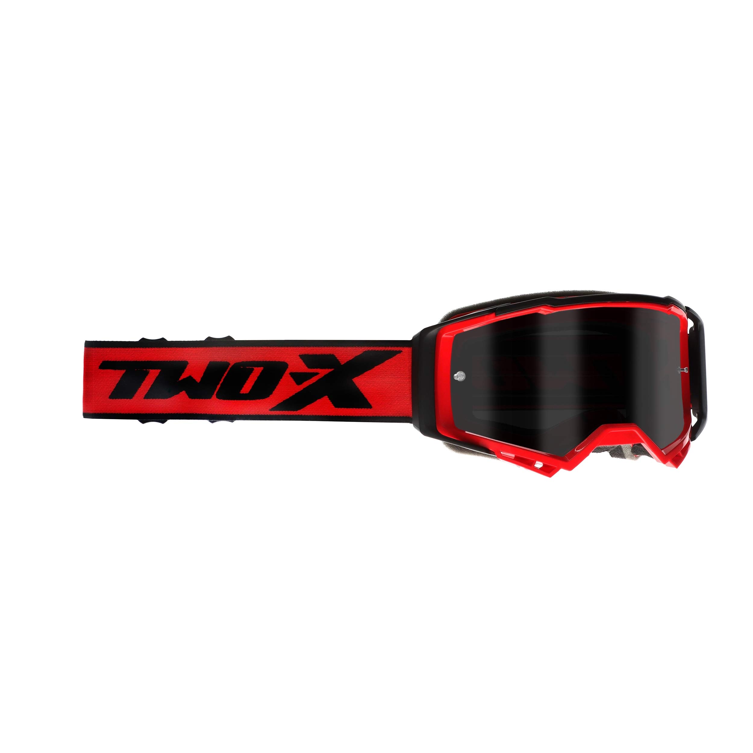 TWO-X Occhiali da cross – Occhiali da motocross con vetro nero colorato – Occhiali da moto – Enduro & Downhill – Occhiali protettivi – Atom – Rosso Inferno