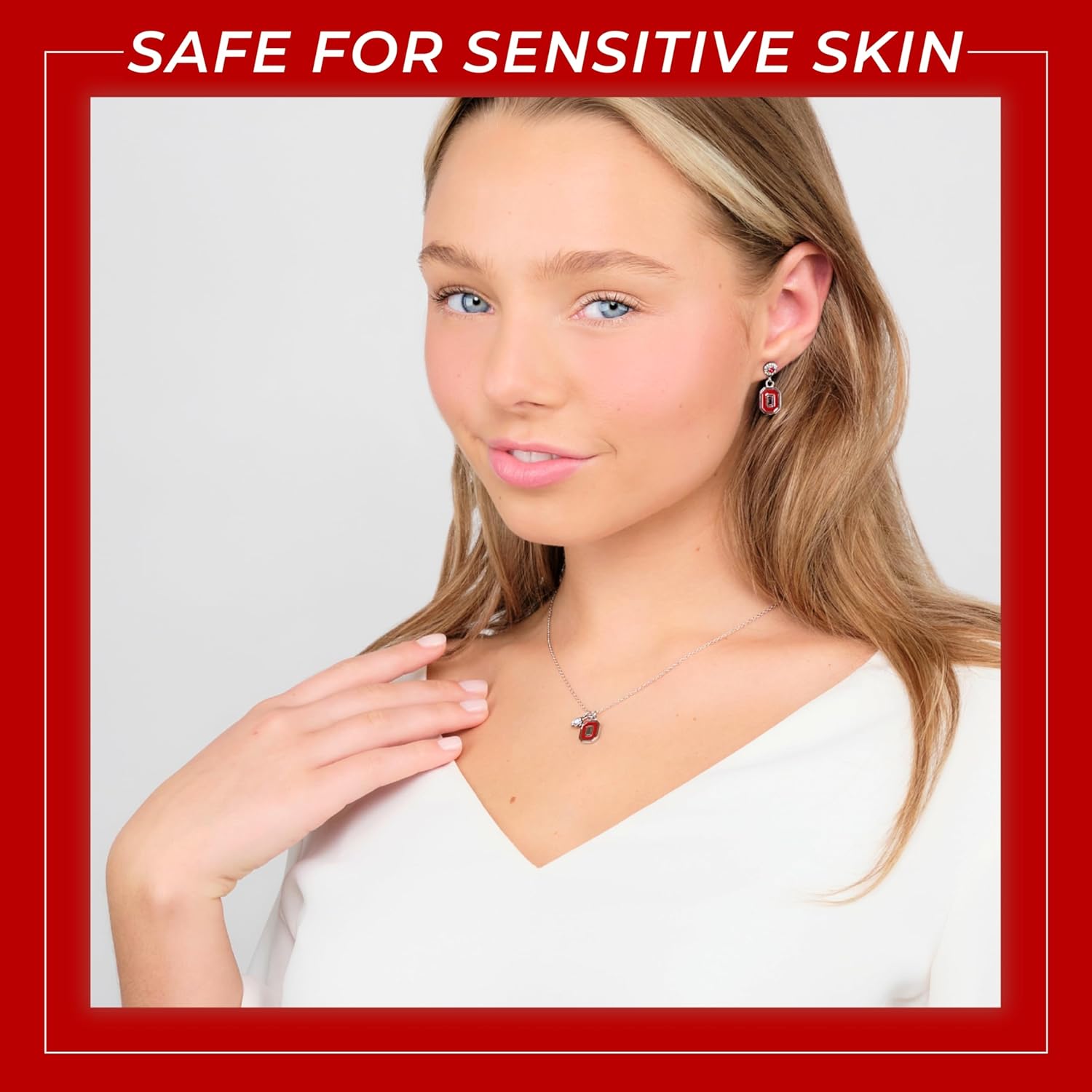 Stone Armory Earrings for Ohio State University Jewelry Gifts for Women, Graduation – Stainless Steel Skin-Friendly OSU Buckeyes drop earrings