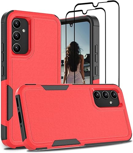 Miniatura 86 de Jeylly Funda para Galaxy A23/A32 5G/A13 4G/A13 5G/A04/A04S, con [2 paquetes de protectores de pantalla de vidrio templado], funda protectora A
