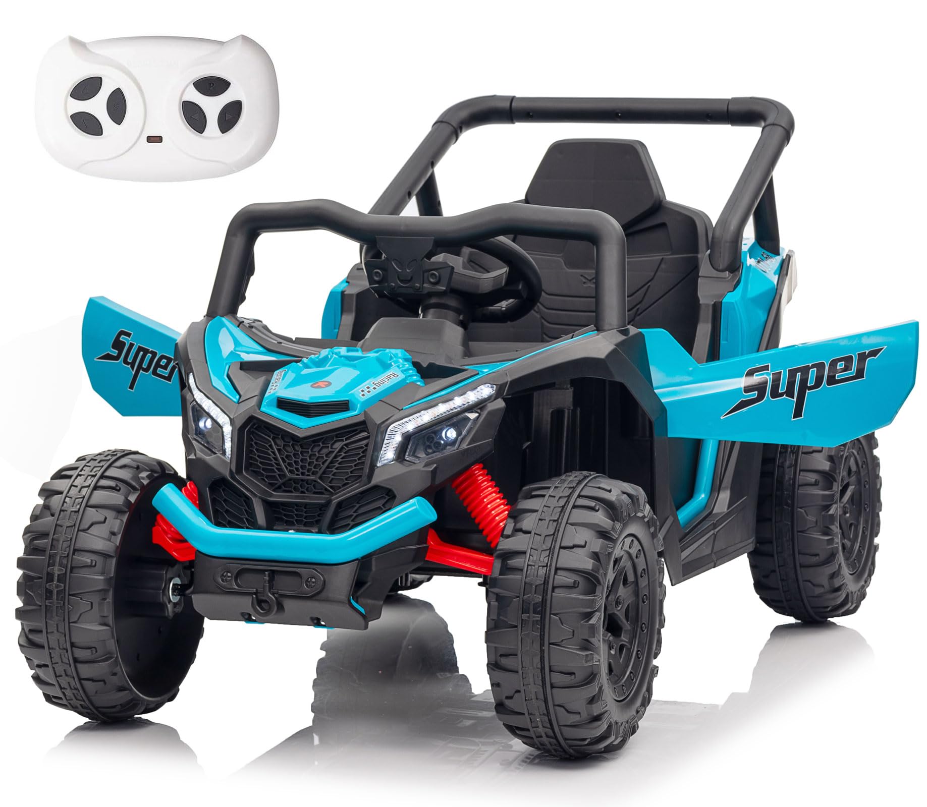 12V Kids Ride on Car with Remote Control, Electric Car for Kids, Ride on UTV for Boys Girls Music, Safety Belt, Safe Speed, 2WD, Soft Start, Shock