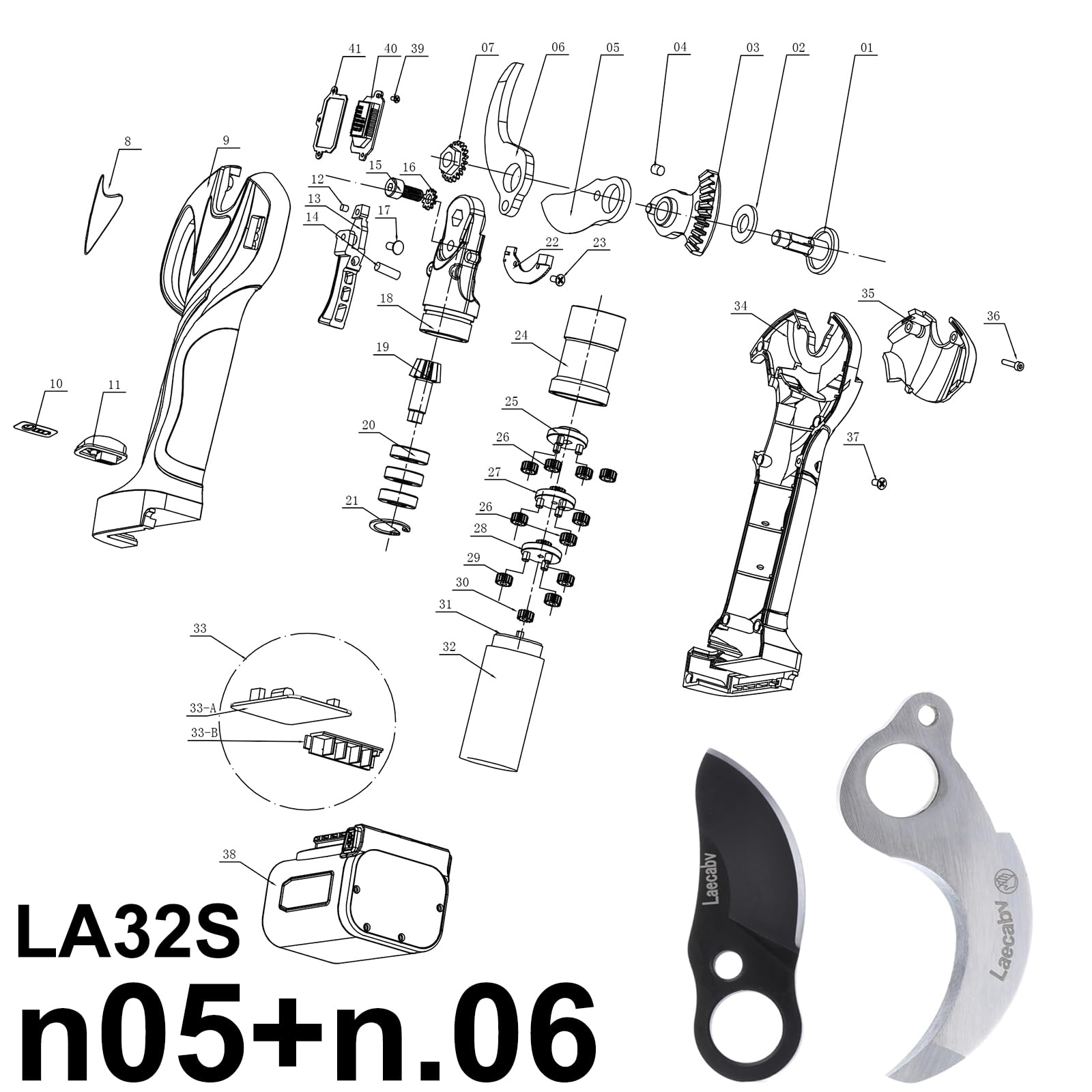 Laecabv cuchilla para la tijera de 32mm